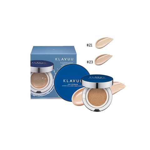 Set Phấn Nước Dưỡng Ẩm Klavuu Blue Pearlsation High Coverage Marine Collagen Aqua Cushion SPF50 PA+++(Tặng kèm lõi)