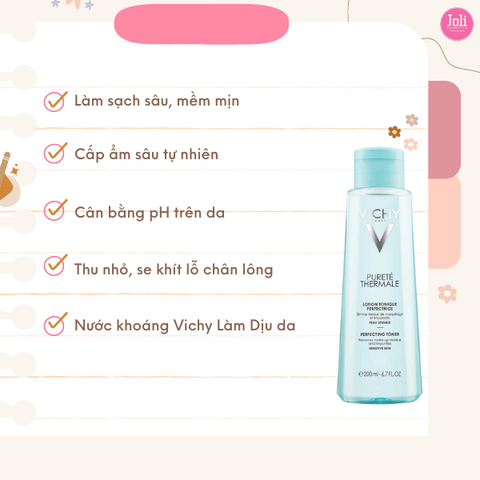 Nước Cân Bằng Cấp Ẩm Dành Cho Da Nhạy Cảm Vichy Pureté Thermale Perfecting Toner Sensitive Skin 200ml