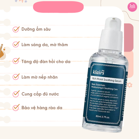 Tinh Chất Dưỡng Ẩm Sâu Cho Da Klairs Rich Moist Soothing Serum 80ml