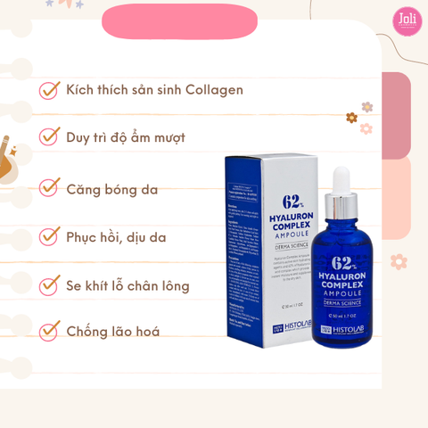 Tinh Chất Cấp Ẩm Phục Hồi Da Histolab 62% Hyaluron Complex Ampoule Derma Science 50ml