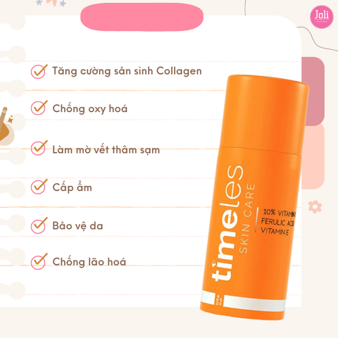 Serum Sáng Da Mờ Vết Thâm Timeless 10% Vitamin C + E Ferulic Acid Serum 30ml