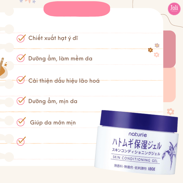 Gel Dưỡng Ẩm Chiết Xuất Hạt Ý Dĩ Naturie Skin Conditioning Gel 180g