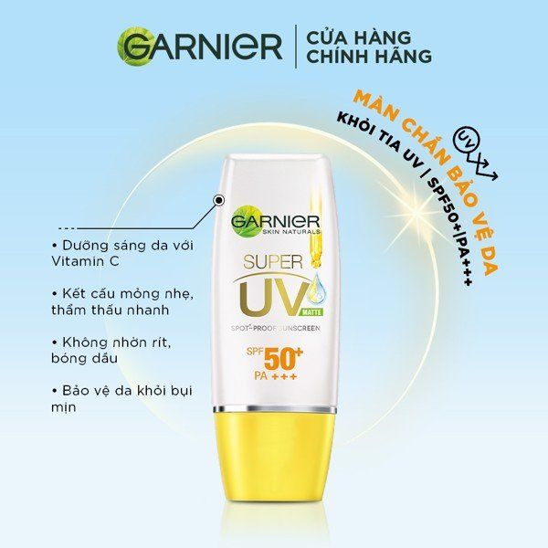 Kem Chống Nắng Kiềm Dầu Sáng Da Garnier Light Complete Super UV Matte SPF50+ PA+++