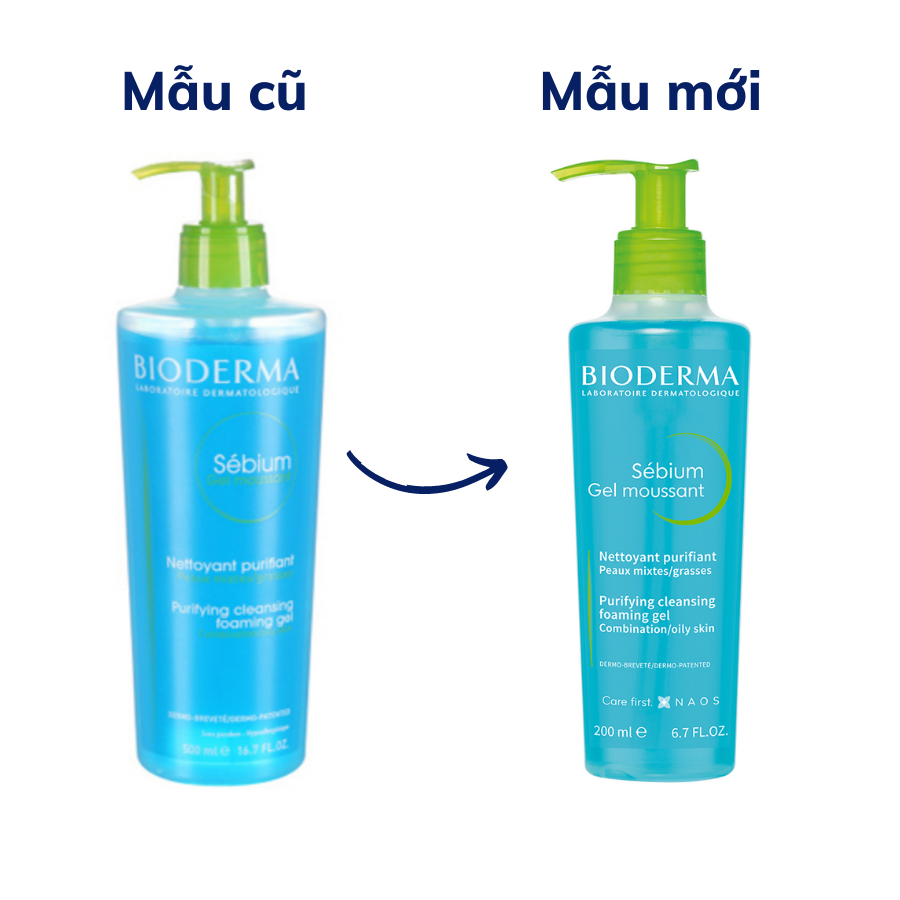 Gel Rửa Mặt Tạo Bọt Cho Da Hỗn Hợp & Da Dầu Bioderma Sebium Foaming Cleaning