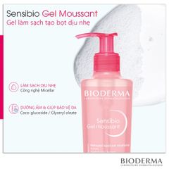 Gel Rửa Mặt Cho Da Nhạy Cảm Bioderma Sensibio Gel Moussant