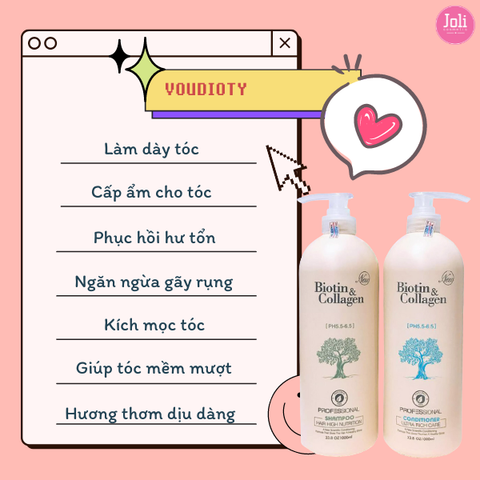 Dầu Gội & Xả Phục Hồi Kích Thích Mọc Tóc YuiluiM Biotin & Collagen Professional