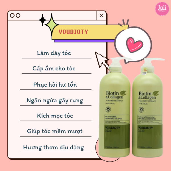 Dầu Gội & Xả Dưỡng Ẩm Yuiluim Biotin & Collagen Pure Mint Extract Softening Moisturizing