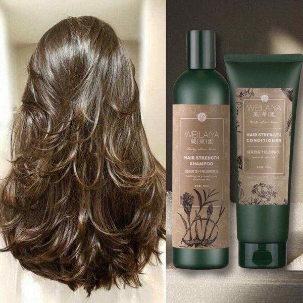 Bộ Dầu Gội & Xã Gừng Hà Thủ Ô Weilaiya Dành Cho Tóc Khô Hair Strength