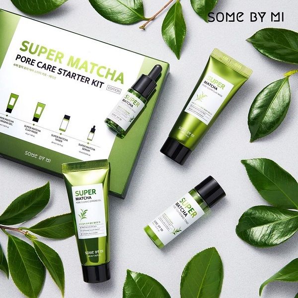 Bộ Kit Some By Mi Thu Nhỏ Lỗ Chân Lông, Giảm Dầu Nhờn 4 Món Super Matcha Pore Care Starter Kit