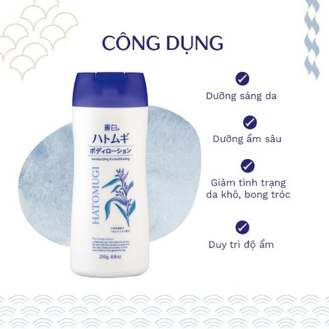 Sữa Dưỡng Thể Cấp Ẩm Dưỡng Sáng Da Hatomugi Body Milk 250g