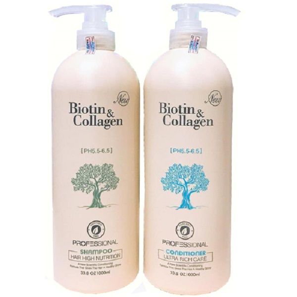 Set dầu gội & dầu xả phục hồi kích thích mọc tóc YuiluiM Biotin & Collagen Conditioner 1000ml