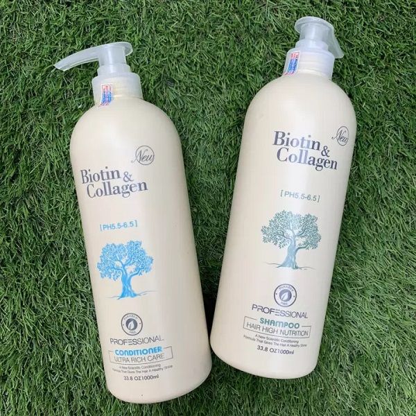 Set dầu gội & dầu xả phục hồi kích thích mọc tóc YuiluiM Biotin & Collagen Conditioner 1000ml