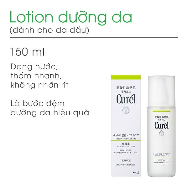 Nước Hoa Hồng Cho Da Dầu Curel Sebum Trouble Care Moisture Facial Lotion 150ml