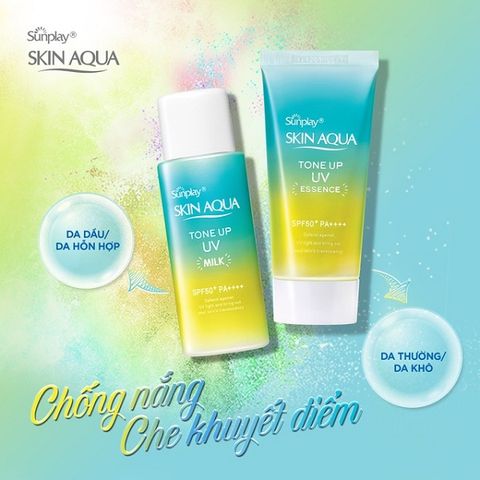 Sữa Chống Nắng Hiệu Chỉnh Sắc Da Sunplay Skin Aqua Tone Up UV Milk Mint Green SPF50+ PA++++ 50g