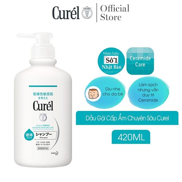 Dầu Gội Cấp Ẩm Chuyên Sâu Curel Intensive Moisture Care Shampoo 420ml