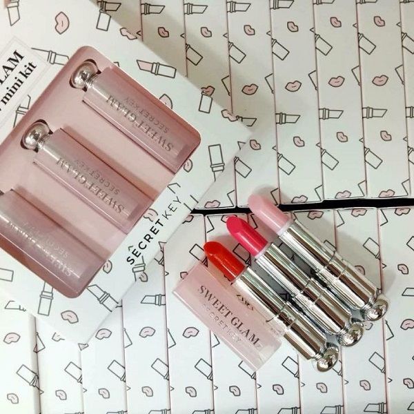 Bộ Son Dưỡng Có Màu Secret Key Sweet Glam Tint Glow Mini Kit