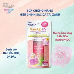 Sữa Chống Nắng Sunplay Hiệu Chỉnh Sắc Da 50g Tone Up UV Milk Happiness Aura Rose Color SPF50+ PA++++