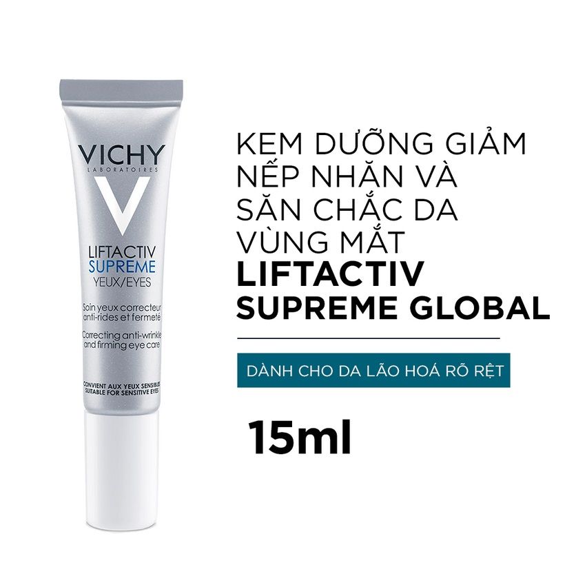 Kem Dưỡng Giảm Nếp Nhăn Mắt Vichy Liftactiv Eyes Supreme Global Anti-Wrinkle & Firming Care 15ml