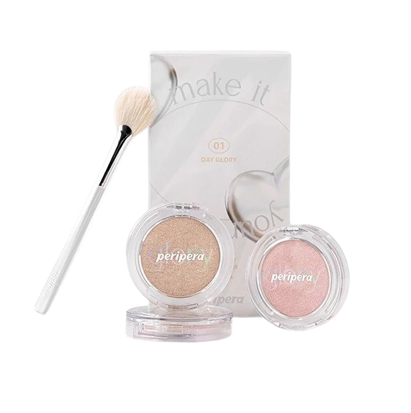 Phấn Bắt Sáng Peripera Pure Glory Highlighter Set (Tặng kèm cọ)