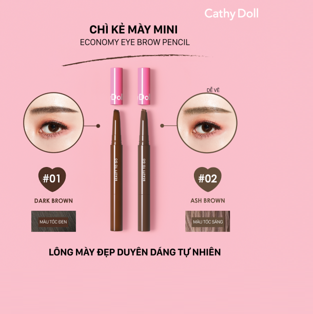 Chì Kẻ Mày Mini Cathy Doll Beauty To Go Economy Eye Brow Pencil 0.16g