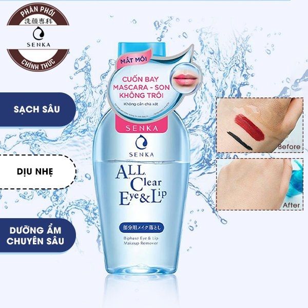 Nước Tẩy Trang Mắt Môi Senka All Clear Eye & Lip 150ml