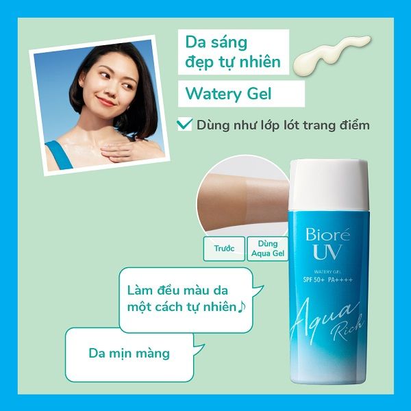 Gel Chống Nắng Dưỡng Ẩm Biore UV Aqua Rich Watery Gel SPF50+ PA++++ 90ml