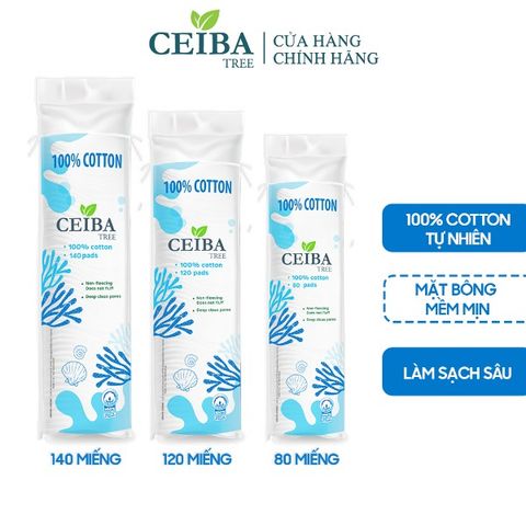 Bông Tẩy Trang Ceiba 100% Chất Liệu Cotton