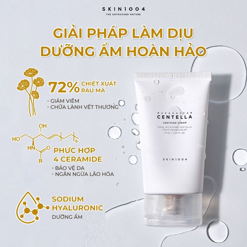 Kem Dưỡng Làm Dịu Phục Hồi Da Skin1004 Madagascar Centella Soothing Cream 75ml