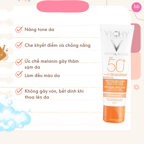 Kem Chống Nắng Giảm Thâm Nám Vichy Ideal Soleil Anti-Dark Spots SPF50 PA+++ 50ml