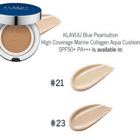 Phấn Nước Dưỡng Ẩm Klavuu Blue Pearlsation High Coverage Marine Collagen Aqua Cushion SPF50 PA+++