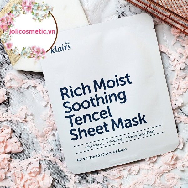 Mặt Nạ Klairs Dưỡng Ẩm & Làm Dịu Da 23ml Rich Moist Soothing Sheet Mask