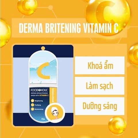 Mặt Nạ Foodaholic Derma Brightening Mask With Vitamin C Dưỡng Sáng 23g