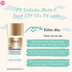 Kem Chống Nắng Loreal Mịn Nhẹ Kiềm Dầu Thoáng Mịn Da UV Defender Matte & Fresh SPF 50+ PA ++++