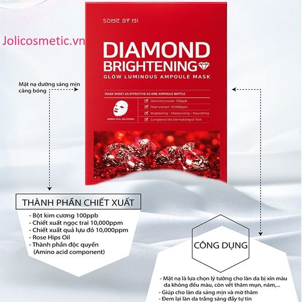 Mặt Nạ Some By Mi Ngọc Trai Dưỡng Sáng Da 25g Diamond Brightening Sheet Mask