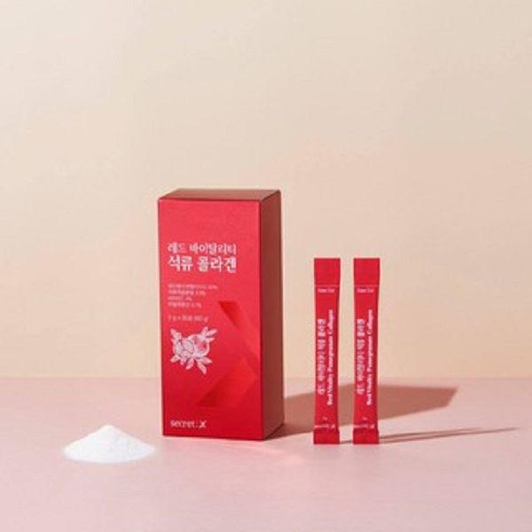 Tinh chất Collagen Lựu dạng bột giúp trẻ hoá da Secret X Red Vitality Pomegranate Collagen (2g x 30 gói)