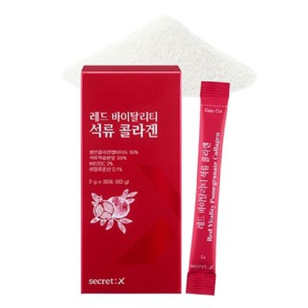 Tinh chất Collagen Lựu dạng bột giúp trẻ hoá da Secret X Red Vitality Pomegranate Collagen (2g x 30 gói)
