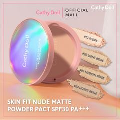 Phấn Nền Cathy Doll Mịn Lì Skin Fit Nude Matte Powder Pact SPF30 PA+++