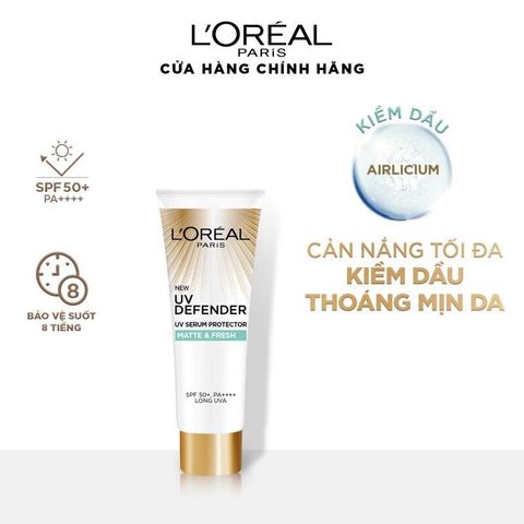 Kem Chống Nắng Kiềm Dầu Loreal UV Defender Matte & Fresh SPF50+ PA ++++ 15ml