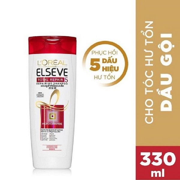 Dầu Gội L'Oreal Hỗ Trợ Phục Hồi Tóc Hư Tổn 330ml Elseve Total Repair 5 Repairing Shampoo