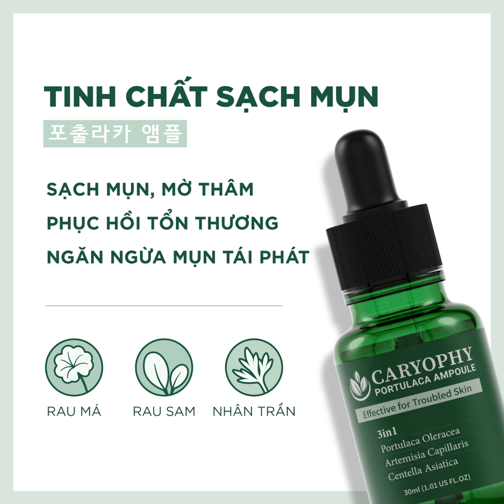 Serum Caryophy Giảm Mụn Mờ Thâm Se Lỗ Chân Lông Portulaca Ampoule 30ml