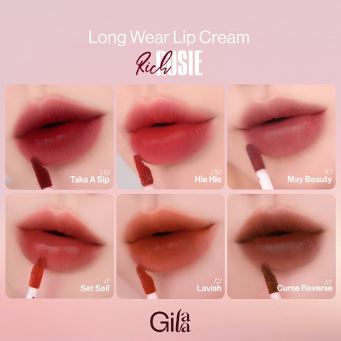 Son Kem Lì Gilaa Long Wear Lip Cream Rich Rosie Collection 5g