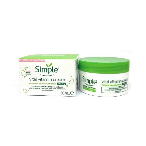 Kem Dưỡng Ẩm Phục Hồi Da Ban Đêm Simple Vital Vitamin Cream Night 50ml