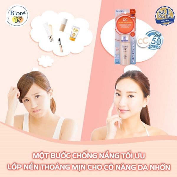 Sữa Chống Nắng Trang Điểm Biore UV CC Milk SPF50+/PA++++ 30ml