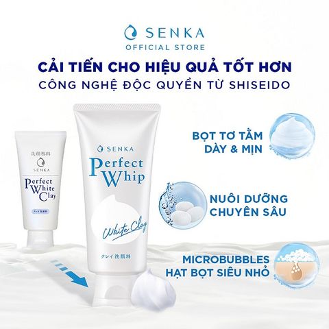 Sữa Rửa Mặt Đất Sét Trắng Làm Đều Màu Da Senka Perfect White Clay 120g