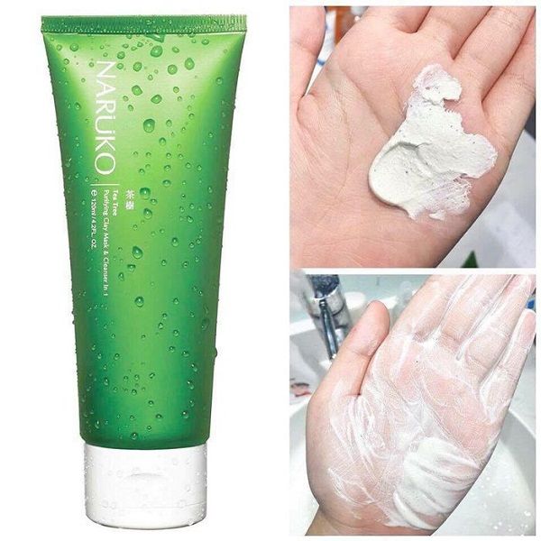 Sữa rửa mặt dạng bùn Naruko Purifying Clay Mask& Cleanser in 1 Tea Tree 120g