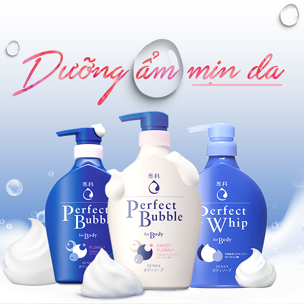 Sữa Tắm Dưỡng Ẩm Hương Hoa Hồng & Hoa Nhài Senka Perfect Whip For Body 500ml