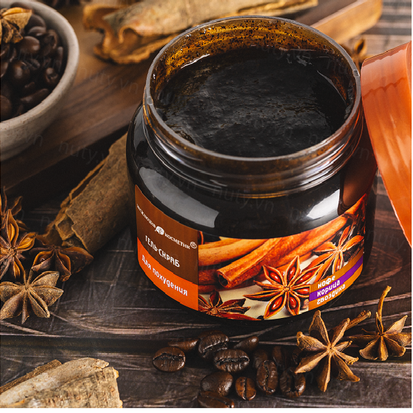 Tẩy Da Chết Toàn Thân Quế Hồi Và Café Exclusive Cosmetic Gel Scrub Coffee & Cinnamon Cloves 380g