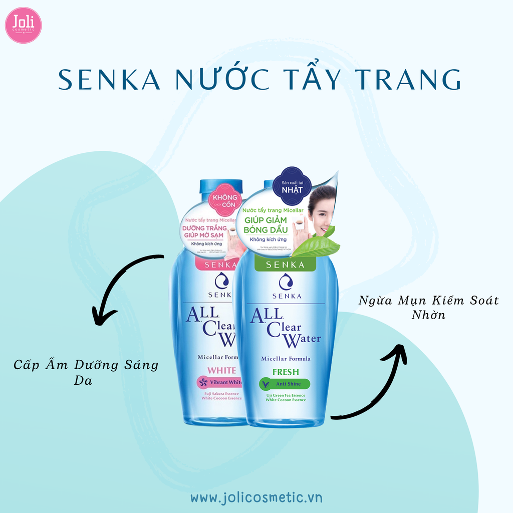 Nước Tẩy Trang Ngừa Mụn Kiểm Soát Nhờn Senka All Clear Water Micellar Formula Fresh Anti Shine 230ml