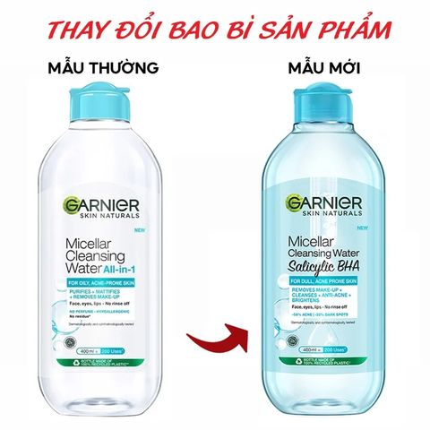 Nước Tẩy Trang Cho Da Dầu Và Mụn Garnier Micellar Cleansing Water For Oily & Acne-Prone Skin