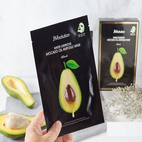 Mặt Nạ JMSolution Dưỡng Ẩm Chiết Xuất Bơ Water Luminous Avocado Oil Ampoule Black